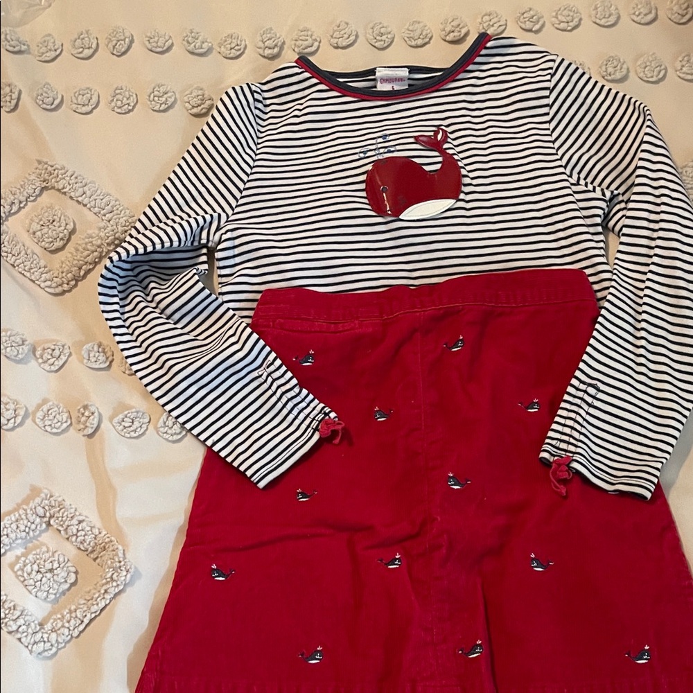 Gymboree Navy and Red Striped top and skirt